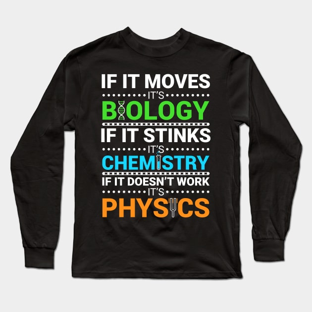 Funny Biology Chemistry Physics Definitions Long Sleeve T-Shirt by Teeziner